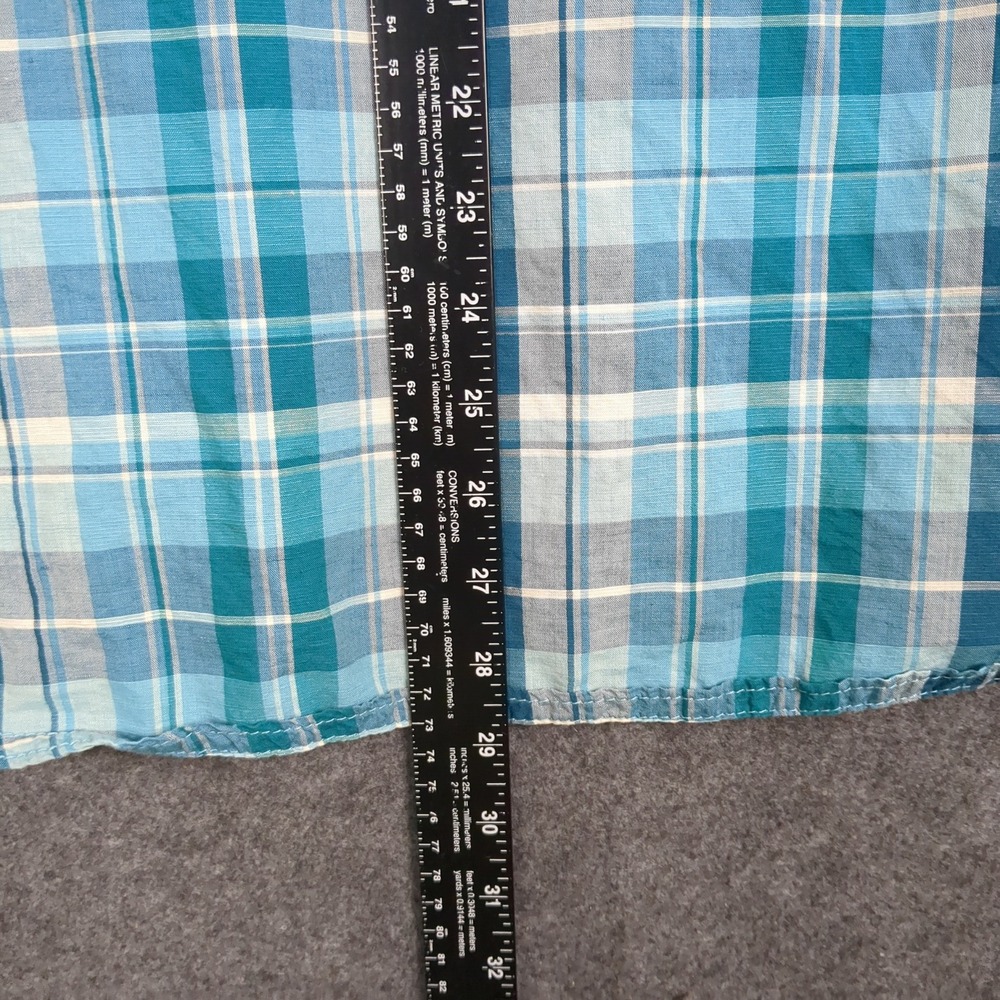 LL Bean Traditional Fit Short Sleeve Plaid Shirt Men‎ L-Reg Cotton Linen Tencel - Picture 10 of 12